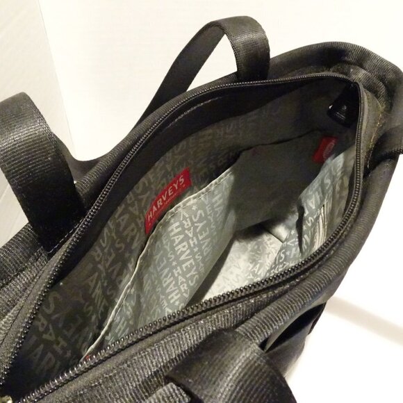 HARVEY'S The Original Seatbelt Black Tote Bag 10"x12" Two Handles Large - Picture 7 of 7